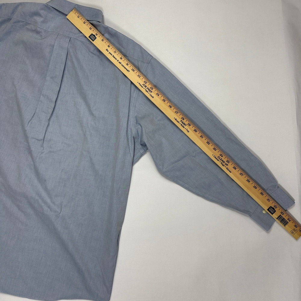 Brooks Brothers 346 Mens 17.5 2/3 Blue Oxford Button Down Shirt Regular Fit - Picture 6 of 7